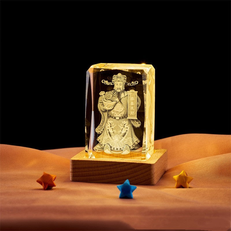 Crystal Cube Buddha Statue Cross Three-dimensional Ornaments