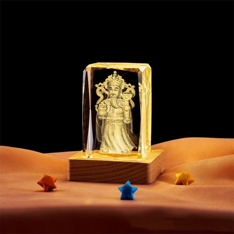Crystal Cube Buddha Statue Cross Three-dimensional Ornaments