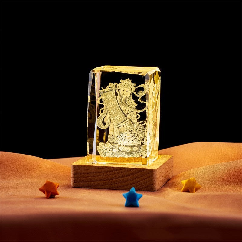 Crystal Cube Buddha Statue Cross Three-dimensional Ornaments
