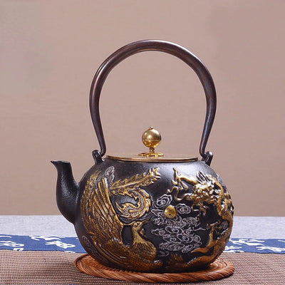 1.2L Cast Iron Teapot Japanese Iron Tea Pot Copper Handle Craftsmanship Tea Kettle For Friends Tea Lovers Gift Home Decor