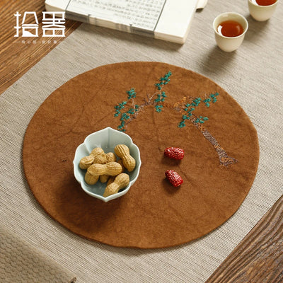 Chinese cotton hemp dry tea mat tea table mat waterproof table flag heat insulation mat tea tray mat Zen retro tea table tea